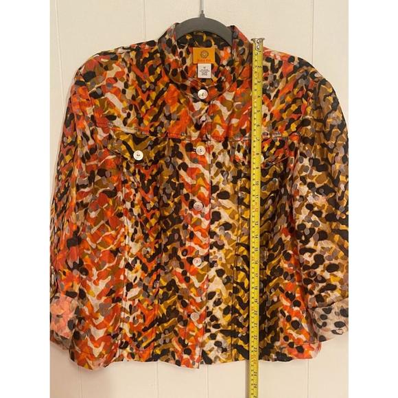 Ruby Rd. Multicolor Abstract Print Lightweight Jacket - Picture 4 of 5